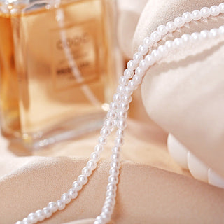 Vintage Style Simple 6MM Pearl Chain Choker Necklace For Women Wedding Love Shell Pendant Necklace Fashion Jewelry Wholesale ALODIA STORE