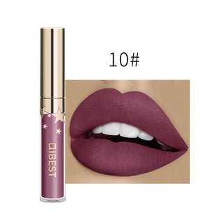QIBEST Liquid Lipstick Waterproof Lipgloss 24 Color Lipgloss Lipstick Lips Makeup Cosmetic Long Lasting Lip Tint Lip Gloss Matte ALODIA STORE