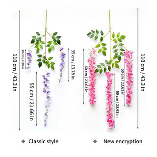 12Pcs Wisteria Artificial Flower Rattan Wreath Arch Wedding Home Garden Office Decoration pendant Plant Wall Decoration ALODIA STORE