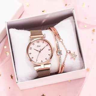 Luxury Women Bracelet Quartz Watches For Women Magnetic Watch Ladies Sports Dress Pink Dial Wrist Watch Clock Relogio Feminino ALODIA STORE