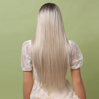 EASIHAIR Bright Blonde Lace Front Wigs Long Straight Natural Hair Wigs for Women Lace Frontal Synthetic Wig Heat Resistant ALODIA STORE