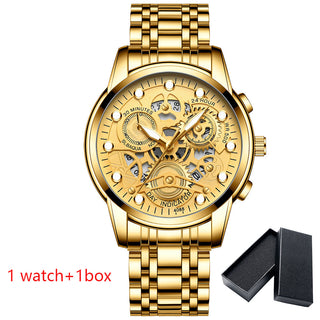 Watch Men Skeleton Automatic quartz Watch Gold Skeleton Vintage Man Watchwrist watches for men ALODIA STORE