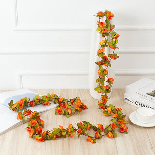 250CM Rose Artificial Flowers Christmas Garland for Wedding Home Room Decoration Spring Autumn Garden Arch DIY Fake Plant Vine ALODIA STORE