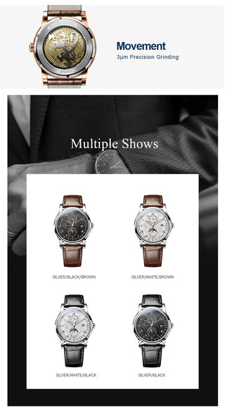 Vintage simple style Automatic Mechanical Switzerland Luxury Brand LOBINNI Watch Men Sapphire Waterproof Men's Clock Male Watch ALODIA STORE