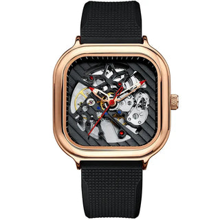 AILANG Men's Watch Top Brand Luxury Watch Men's Mechanical Silicone Strap Waterproof Watch Men's Hollow Reloj Hombre 2020 New ALODIA STORE