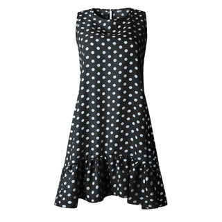 Summer dress Polka Dot Sleeveless Beach Mini Dress ALODIA STORE