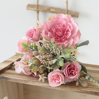 Autumn Artificial Peony Flowers Bride Silk Rose Bouquet DIY Wedding Home Garden Decoration Accessories Fall Hydrangea Fake Plant ALODIA STORE