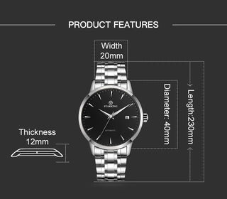 STARKING Business Men Watch 40mm Men's Mechanical Watch Simple Sapphire AM0184 2023 Calendar Ultra Thin Mechanical Watch 5Bar ALODIA STORE