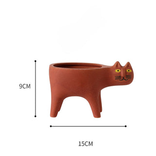 Cartoons Cat Flowerpot Animal Ceramic Flowerpot Cute Vase Cactus Succulent Plants Potted  Flower Arrangement Home Decoration ALODIA STORE