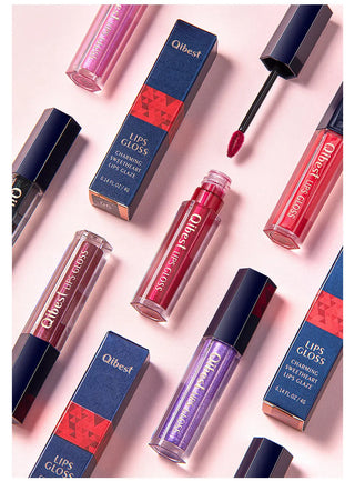 QIBEST 12 Colors Shimmer Liquid Lipstick Diamond Lip gloss Cosmetic Lip Tint Glitter Waterproof Moisturizer Makeup Lip Gloss ALODIA STORE
