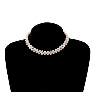 Vintage Style Simple 6MM Pearl Chain Choker Necklace For Women Wedding Love Shell Pendant Necklace Fashion Jewelry Wholesale ALODIA STORE