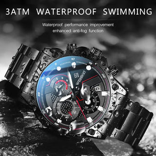 100%Original WISHDOIT Watch for Men TOP Brand Waterproof Sports Stainless Steel Chronograph 2022New Fashion Luxury wrist watches ALODIA STORE