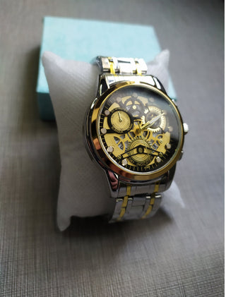 Watch Men Skeleton Automatic quartz Watch Gold Skeleton Vintage Man Watchwrist watches for men ALODIA STORE
