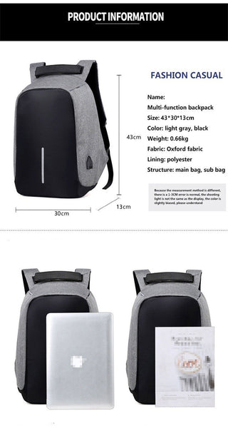 Anti-theft Bag Men Laptop Rucksack Travel Backpack Women Large Capacity Business USB Charge College Student School Shoulder Bags ALODIA STORE
