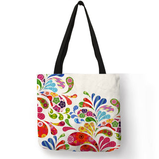 Wishing Girl Print Linen Reusable Shopping Bags ALODIA STORE
