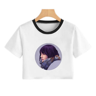 Summer Fashion Harajuku Sexy Tank Crop Top White Femme Clothes Women Cute Flower Season Girl Printed Croptop Short Sleeve ALODIA STORE