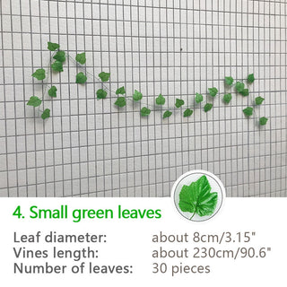 240cm Green Silk Artificial Hanging Ivy Leaf Garland Plants Vine Grape Leaves 1Pcs Home Bathroom Decoration Garden Party Decor ALODIA STORE