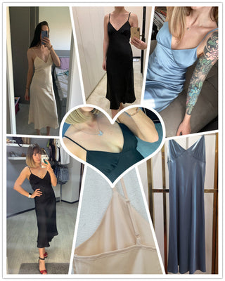 2023Women Satin Deep V Neck Sexy Dress Solid Straight Pajamas Party Dress Elegant Female Summer Spaghetti Strap Dress Casual ALODIA STORE