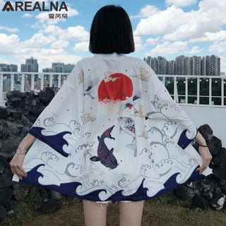 Haori Yukata Men Korean Samurai Japanese Kimono Traditional Clothing Vintage Crane Anime Kimono Beach Girls Cosplay Dress Shirts ALODIA STORE
