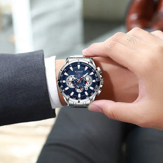 Curren Men’s Watches Top Brand Luxury Chronograph Quartz Men Watch Waterproof Sport Wrist Watch Men Stainless Steel Male Clock ALODIA STORE