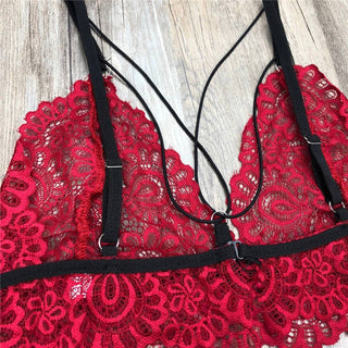 2020 Hot Women Sexy Romantic See Through Bra Transparent Lace Underwear Sexy Women Sets Lingerie Set Femme Bra And Panties Set ALODIA STORE
