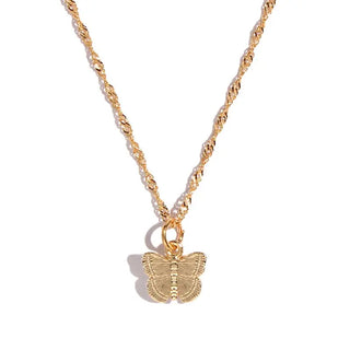 Flatfoosie Fashion Charm Heart-shaped Pendant Necklace For Women Gold Color Twisted Chain Necklace Jewelry Friendship Gifts ALODIA STORE
