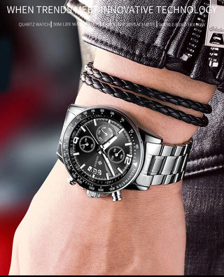 WISHDOIT New Fashion Men's Watch Top Luxury Brand Watch 30m Waterproof Luminous Stainless Steel Men's Watch Reloj hombre ALODIA STORE
