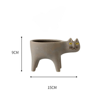 Cartoons Cat Flowerpot Animal Ceramic Flowerpot Cute Vase Cactus Succulent Plants Potted  Flower Arrangement Home Decoration ALODIA STORE