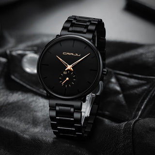 CRRJU Mens Watches Stainless Steel Men's Wrist Watch Casual Luxury Waterproof Sport Watch for Men Quartz Watch Relogio Masculino ALODIA STORE