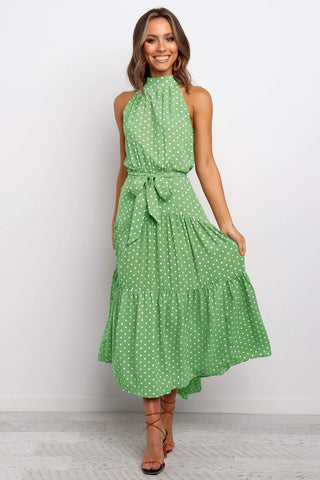 Summer Long Dress Polka Dot Casual Dresses Black Sexy Halter Strapless New 2023 ALODIA STORE