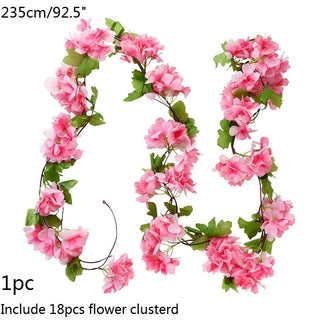 Wisteria Artificial Flower Vine Ivy Leaf Garland Silk Rose Flowers Rattan String Vine Wedding Arch Flower Home Garden Decoration ALODIA STORE