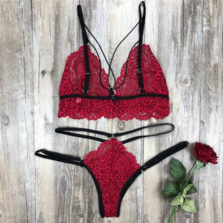 2020 Hot Women Sexy Romantic See Through Bra Transparent Lace Underwear Sexy Women Sets Lingerie Set Femme Bra And Panties Set ALODIA STORE