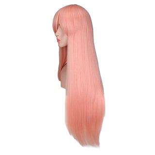 QQXCAIW Long Straight Cosplay Wig Black Purple Pink Blue Sliver Gray Blonde White Orange Brown Synthetic Hair Wigs ALODIA STORE