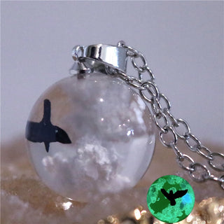 Chic Transparent Resin Rould Ball Moon Pendant Necklace Women Blue Sky White Cloud Chain Necklace Fashion Jewelry Gifts for Girl ALODIA STORE