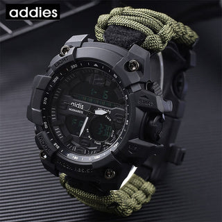 ADDIES Men Military Outdoor Watch Compass Multifunctional Waterproof Quartz Watch LED Digital Watch relogio masculino ALODIA STORE