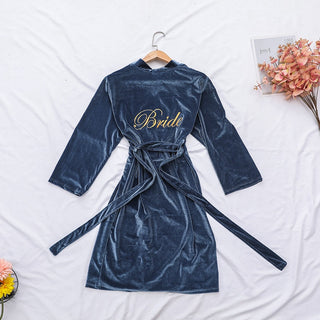 Women Sexy Bride Wedding Robe Sleepwear Velvet Intimate Lingerie women sexy ALODIA STORE