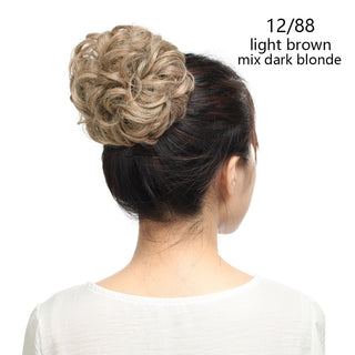 HAIRRO Synthetic Chignon Drawstring Scrunchies Elastic Band Hair Bun Straight Updo Hairpiece Synthetic Hair Natural Fake Hair ALODIA STORE