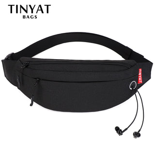 TINYAT Men Waist Bag Pack Purse Casual Large Phone Belt Bag Pouch Women's Canvas Travel Phone Bag Fanny Banana Bag Hip 4 Pockets ALODIA STORE