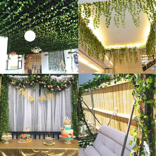 240cm Green Silk Artificial Hanging Ivy Leaf Garland Plants Vine Grape Leaves 1Pcs Home Bathroom Decoration Garden Party Decor ALODIA STORE