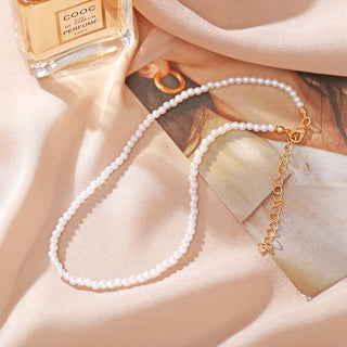 Vintage Style Simple 6MM Pearl Chain Choker Necklace For Women Wedding Love Shell Pendant Necklace Fashion Jewelry Wholesale ALODIA STORE