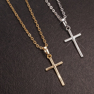 Fashion Female Cross Pendants dropshipping Gold Black Color Crystal Jesus Cross Pendant Necklace Jewelry For Men/Women Wholesale ALODIA STORE