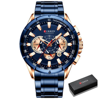 Curren Men’s Watches Top Brand Luxury Chronograph Quartz Men Watch Waterproof Sport Wrist Watch Men Stainless Steel Male Clock ALODIA STORE