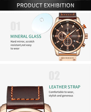 CURREN Fashion Date Quartz Men Watches Top Brand Luxury Male Clock Chronograph Sport Mens Wrist Watch Hodinky Relogio Masculino ALODIA STORE