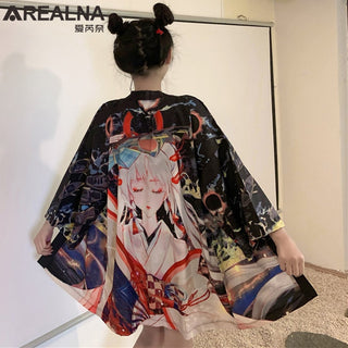 Haori Yukata Men Korean Samurai Japanese Kimono Traditional Clothing Vintage Crane Anime Kimono Beach Girls Cosplay Dress Shirts ALODIA STORE