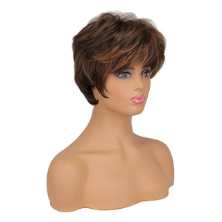 WHIMSICAL W Synthetic Women Mixed Blonde Brown Short Wigs Natural Hair Wigs Heat Resistant Hair Wig for Women ALODIA STORE