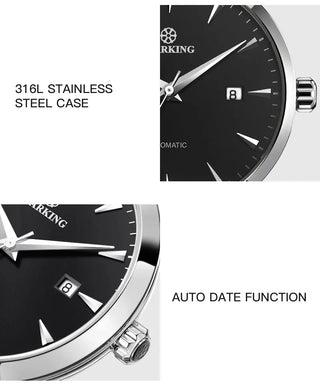 STARKING Business Men Watch 40mm Men's Mechanical Watch Simple Sapphire AM0184 2023 Calendar Ultra Thin Mechanical Watch 5Bar ALODIA STORE