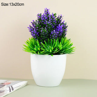 Artificial Plants Potted Green Bonsai Small Tree Grass Plants Pot Ornament Fake Flowers for Home Garden Decoration Wedding Party ALODIA STORE