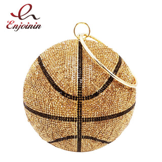 Luxury Basketball Diamond Party Evening Bag Purses and Handbag for Women Ball Shape Shoulder Bag Clutch Designer Crossbody Bag ALODIA STORE