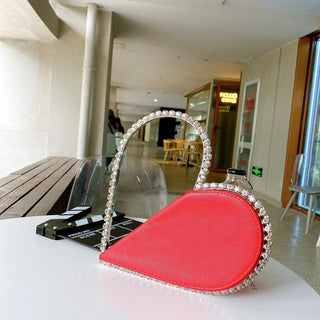 Luxury Colored Diamond Half Moon Women Purses and Handbags Evening Bag Serpentine Designer Party Clutch Bag Chic Wedding Bag ALODIA STORE