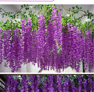 12Pcs Wisteria Artificial Flower Rattan Wreath Arch Wedding Home Garden Office Decoration pendant Plant Wall Decoration ALODIA STORE